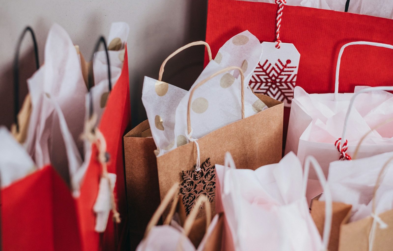 shallow focus photography of paper bags