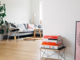 books on brown wooden stool